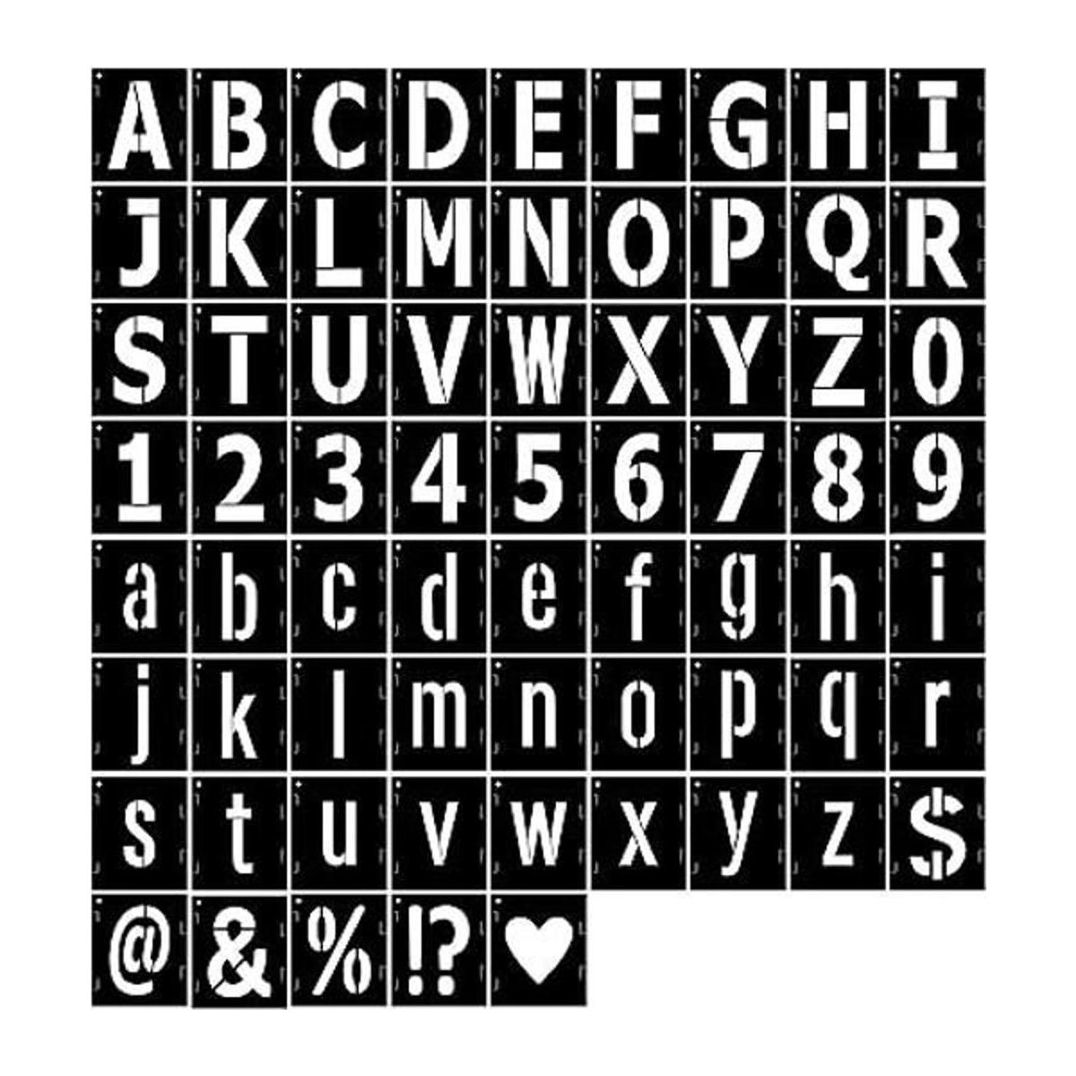 Plantillas de letras de 2 pulgadas plantillas de números