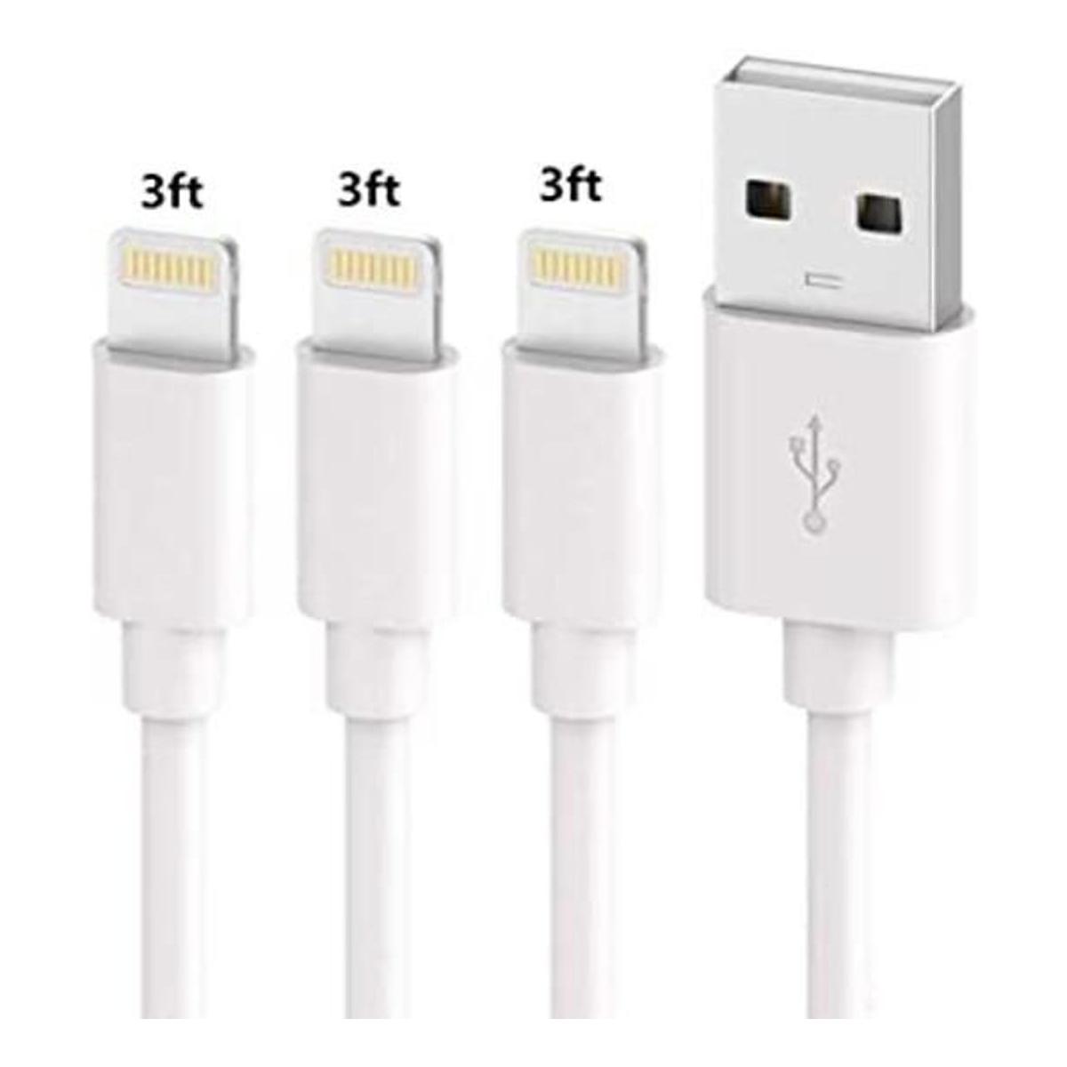 SHARLLEN Cable de carga para iPhone 3 unidades 3 pies