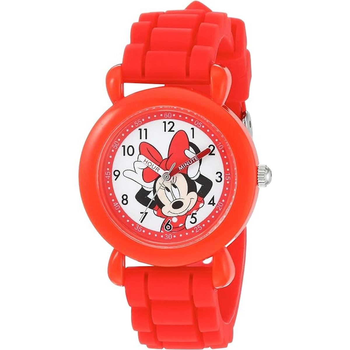 s Minnie Mouse plástico y silicona de cuarzo reloj