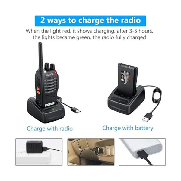 eSynic Walkie Talkies recargables con auriculares 2_4