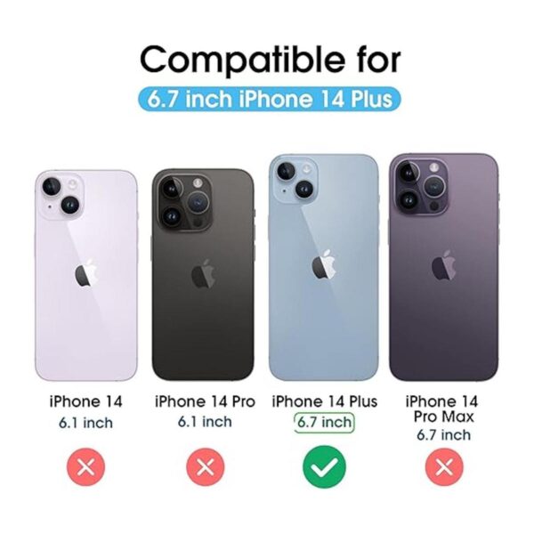 Arae Funda compatible con iPhone 14 Plus con tarjetero y_2