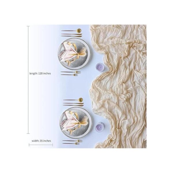 Paquete de 2 caminos de mesa de gasa beige 10 pies