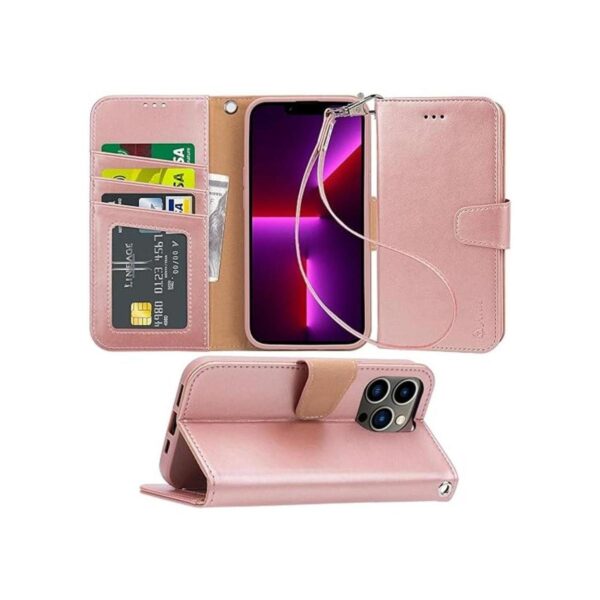 Arae Funda compatible con iPhone 13 Pro Funda tipo cartera_1