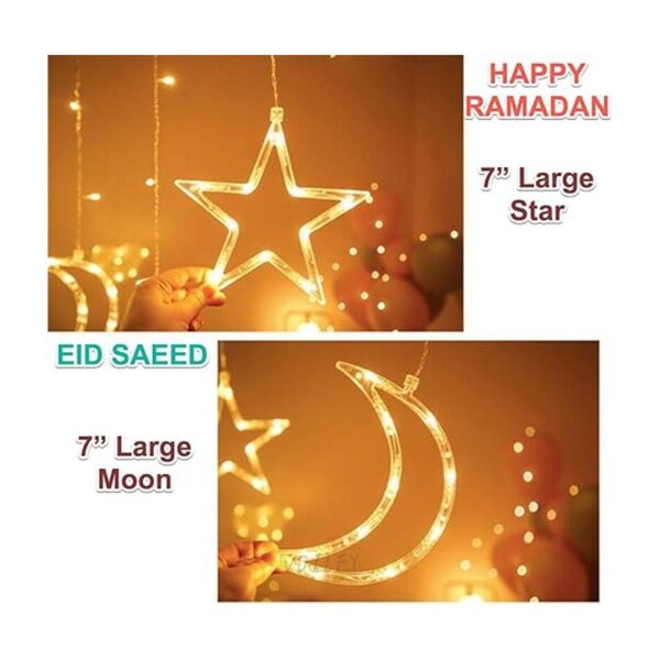 Ramadan 138 LED cortina decoración centellear estrella_2