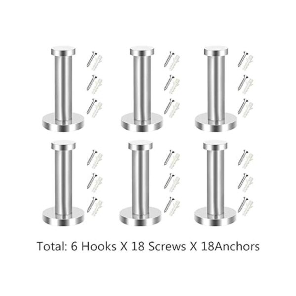 eBoot 6 ganchos de toalla de acero inoxidable para pared_2