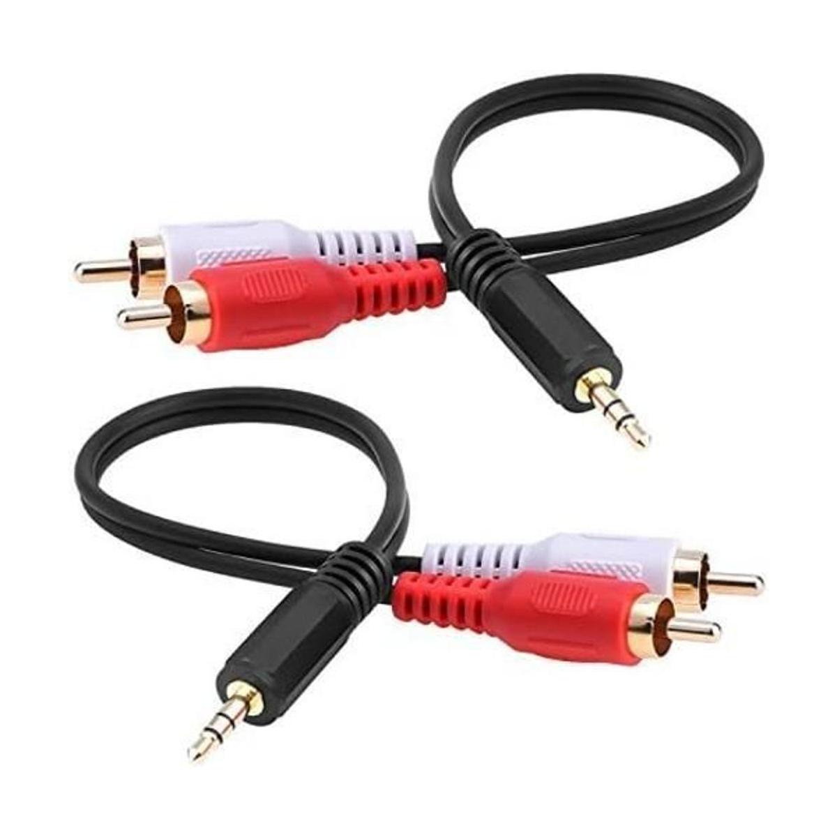 eBoot Cable de audio macho de 0.138 in a 2 cables RCA