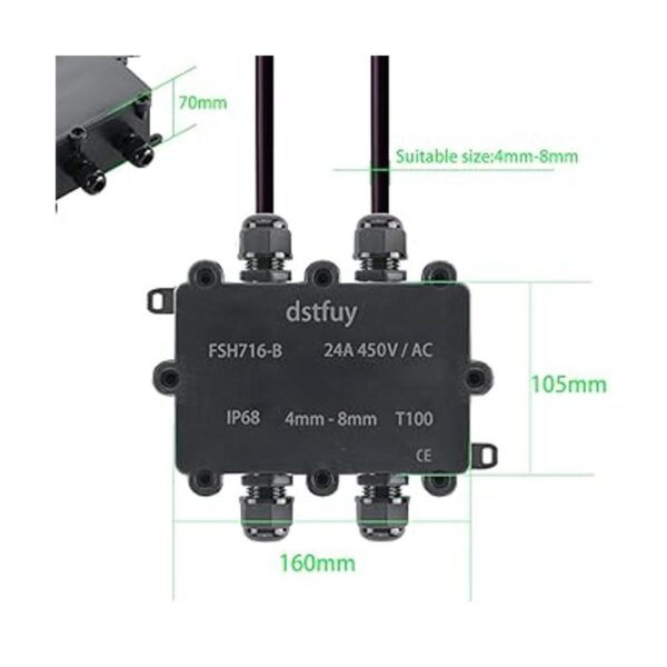 dstfuy Caja de conexiones ABS impermeable IP68 cajas_2
