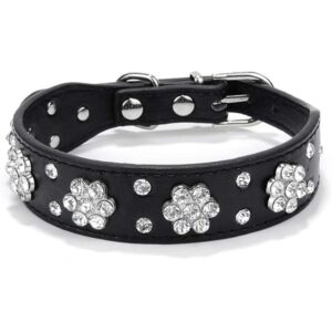 Lindo collar de perro con diamantes de imitación_1