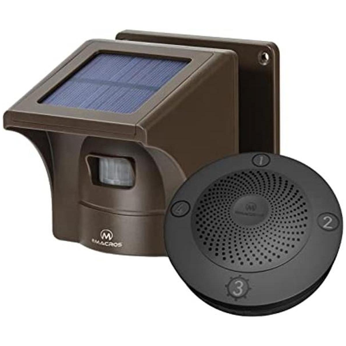 eMACROS Alarma de entrada inalámbrica solar de 12 milla