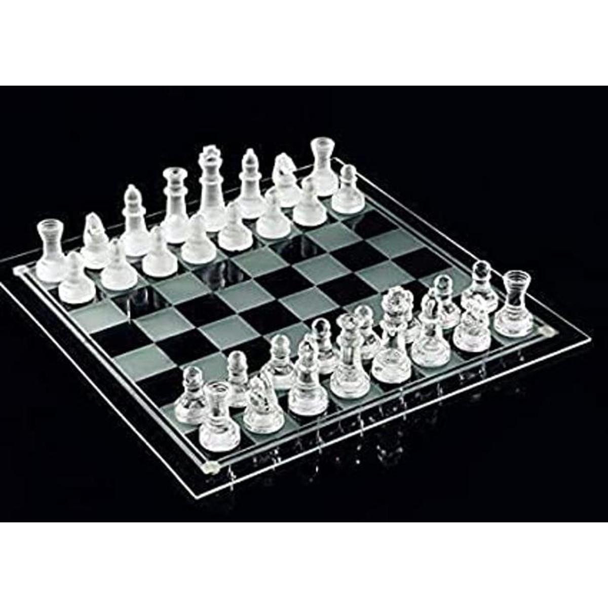 Juego de ajedrez de cristal fino piezas de ajedrez de
