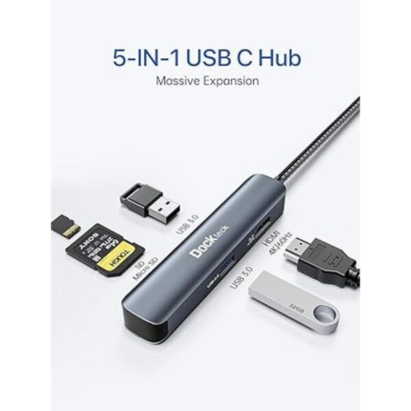 Adaptador multipuerto USB C Hub Dockteck 5 en 1 USBC_2