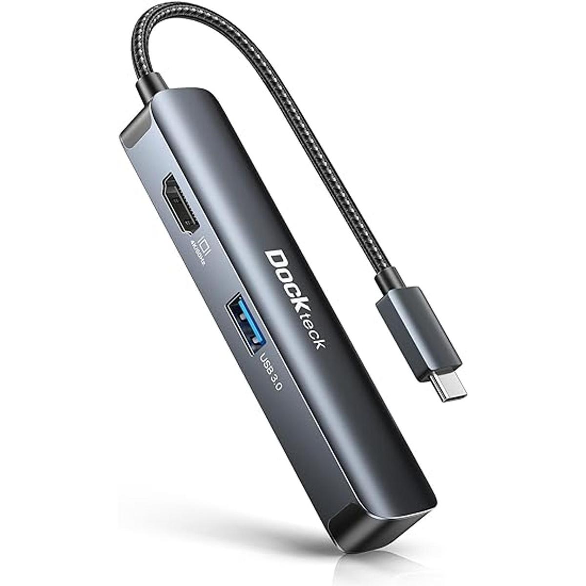 Adaptador multipuerto USB C Hub Dockteck 5 en 1 USBC
