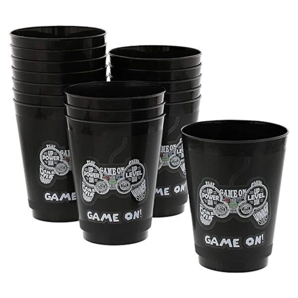 Tazas de fiesta de videojuegos para cumpleaños de niños