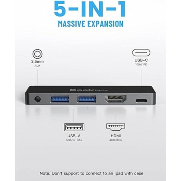 Adaptador de concentrador USB C para iPad Pro Dockteck 5_2