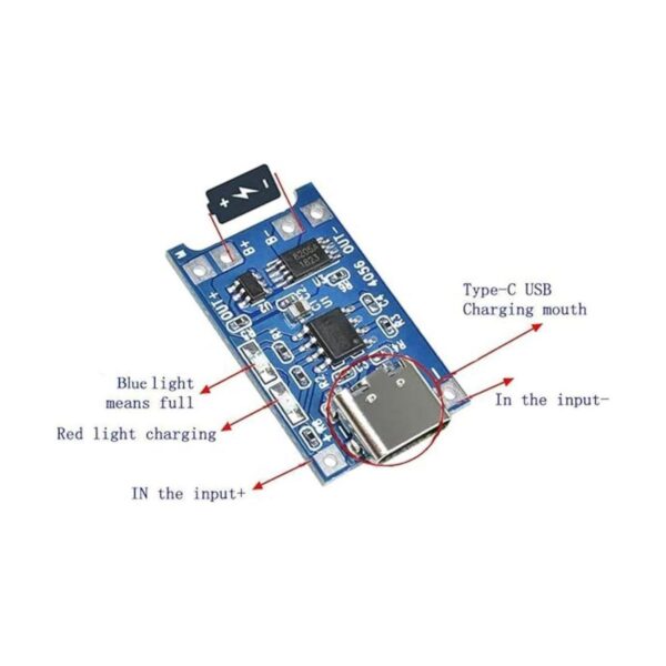 diymore 5 unidades TP4056 TipoC USB 5V 1A batería módulo_3