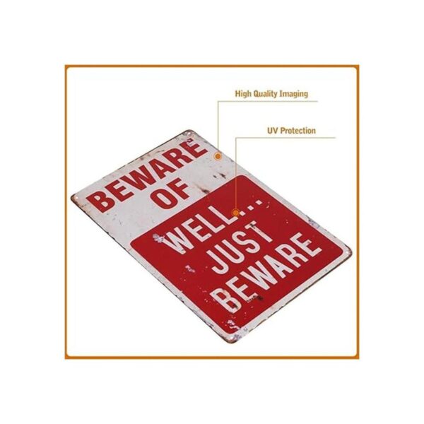 dingleiever Beware of Well JUST Letrero de metal vintage_2