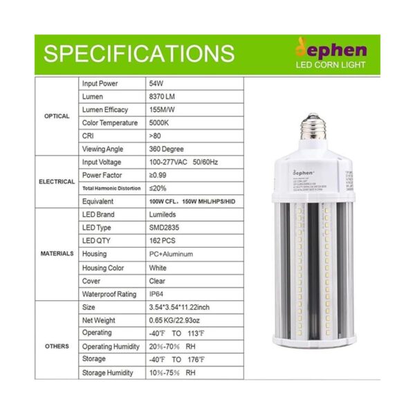Dephen 80W150W LED foco elote E26E39 con base de lámpara_6