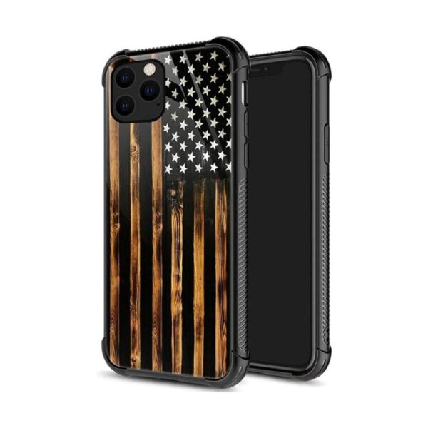 Funda para iPhone 12 Pro funda clásica de grano de madera_1