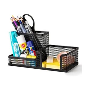 Deli Organizador de escritorio de malla con soporte para