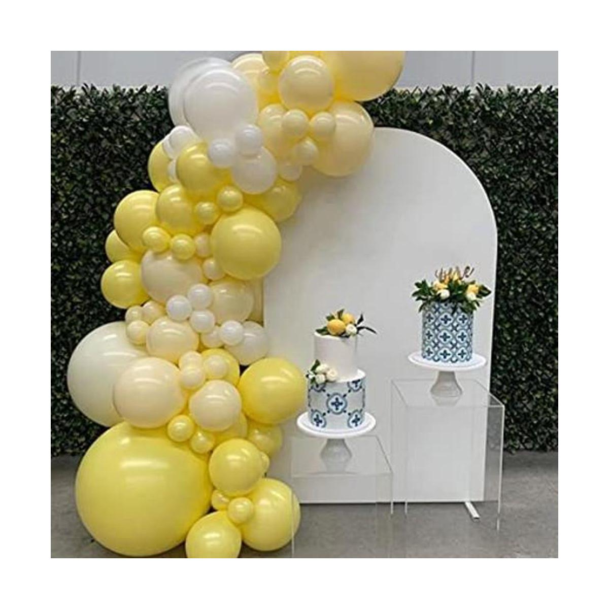 Yellow Balloon Arch Garland KitWhite Balloon 122Pcs for