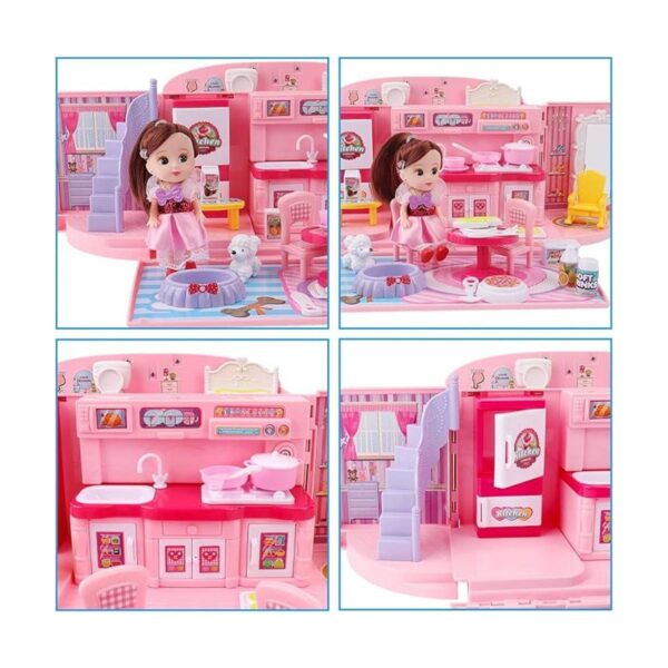 deAO Doll Houses Mochila portátil para niñas con casa de_6