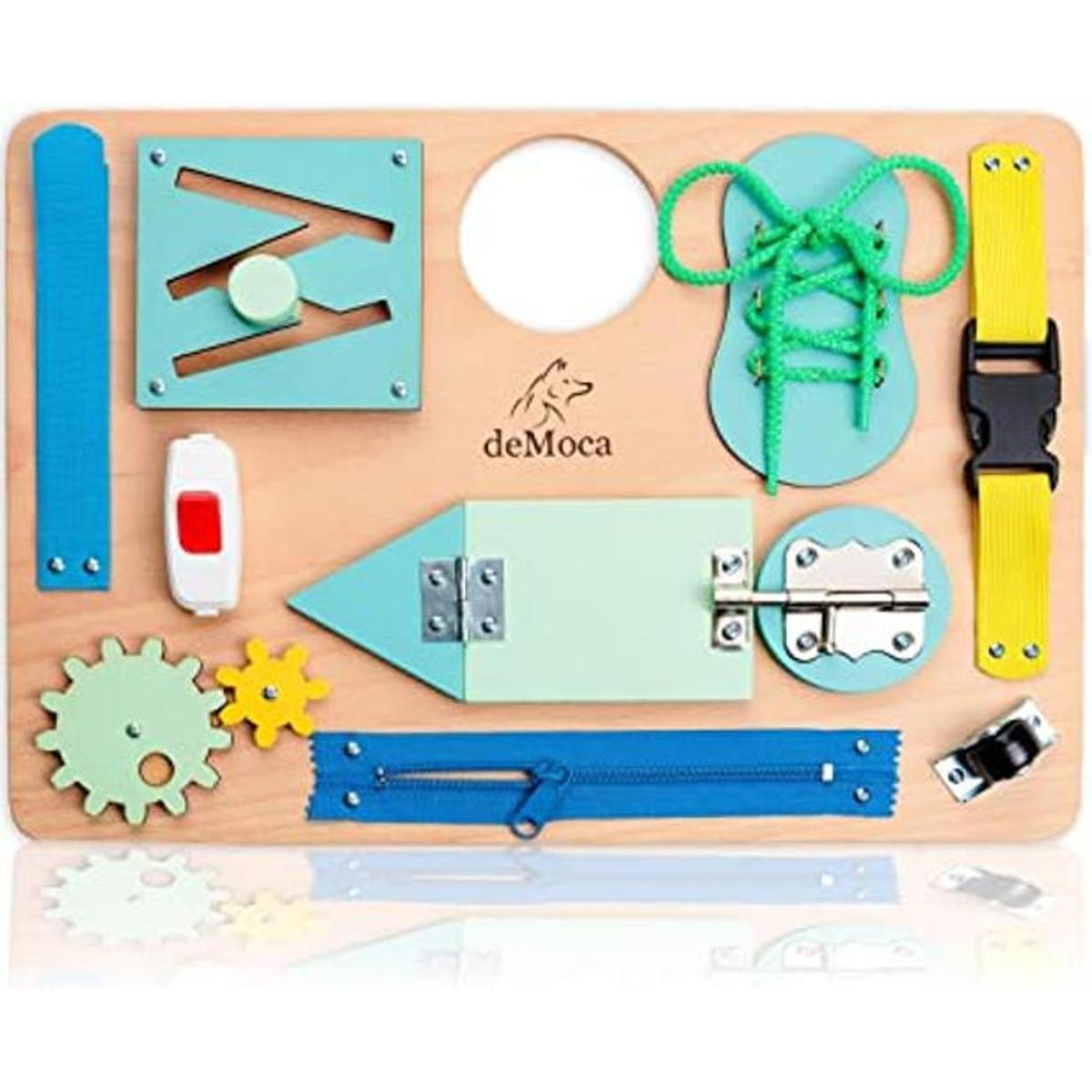 deMoca Panel sensorial Montessori de madera para niños