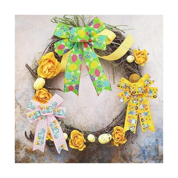 Cinta de Pascua con borde con alambre 2.5 pulgadas x 18