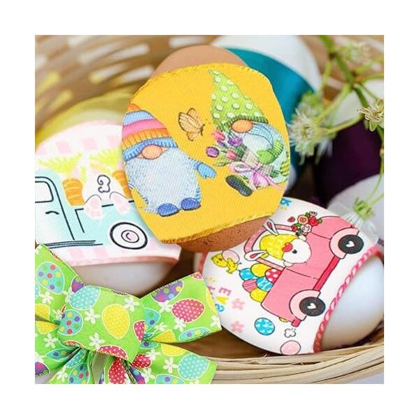 Cinta de Pascua con borde con alambre 2.5 pulgadas x 18