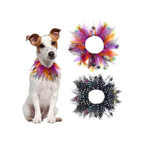 cyeollo 2 Pack Dog Collar Elastic Adjustable Halloween