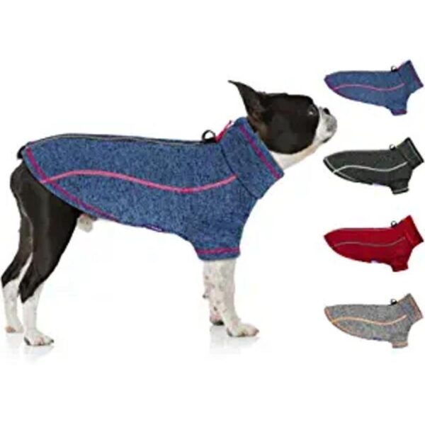cyeollo Fleece Dog Sweater Reflective Zip Up Jacket Coat_1
