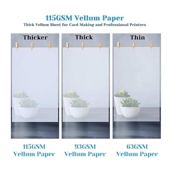 Papel de vitela Cridoz transparente de 4.06 ozm papel