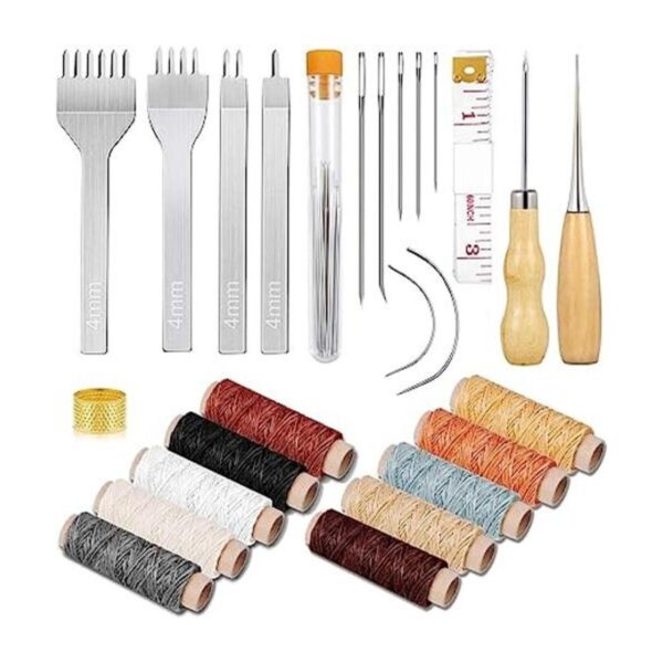 Cridoz Kit de 35 bolsas de cuero con perforador de agujero