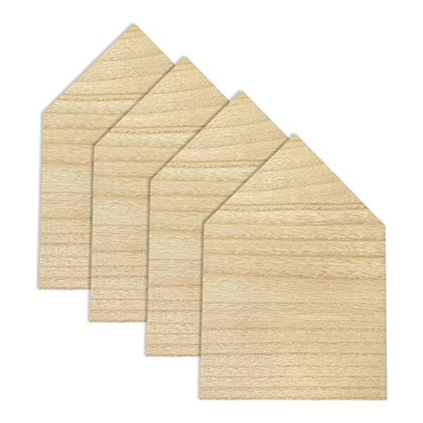 Paquete de 4 piezas de madera con forma de casa de 8