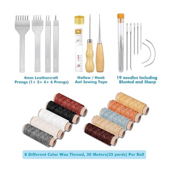 Cridoz Kit de 35 bolsas de cuero con perforador de agujero