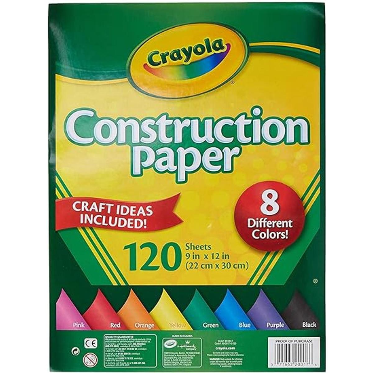 Crayola Papel de construcción 8 colores diferentes 120