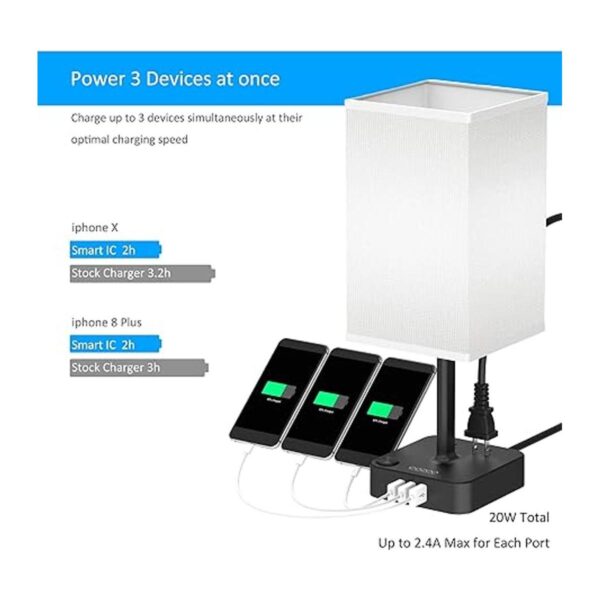 COZOO Lámpara de mesita de noche BluetoothWiFi RGB y USB_3