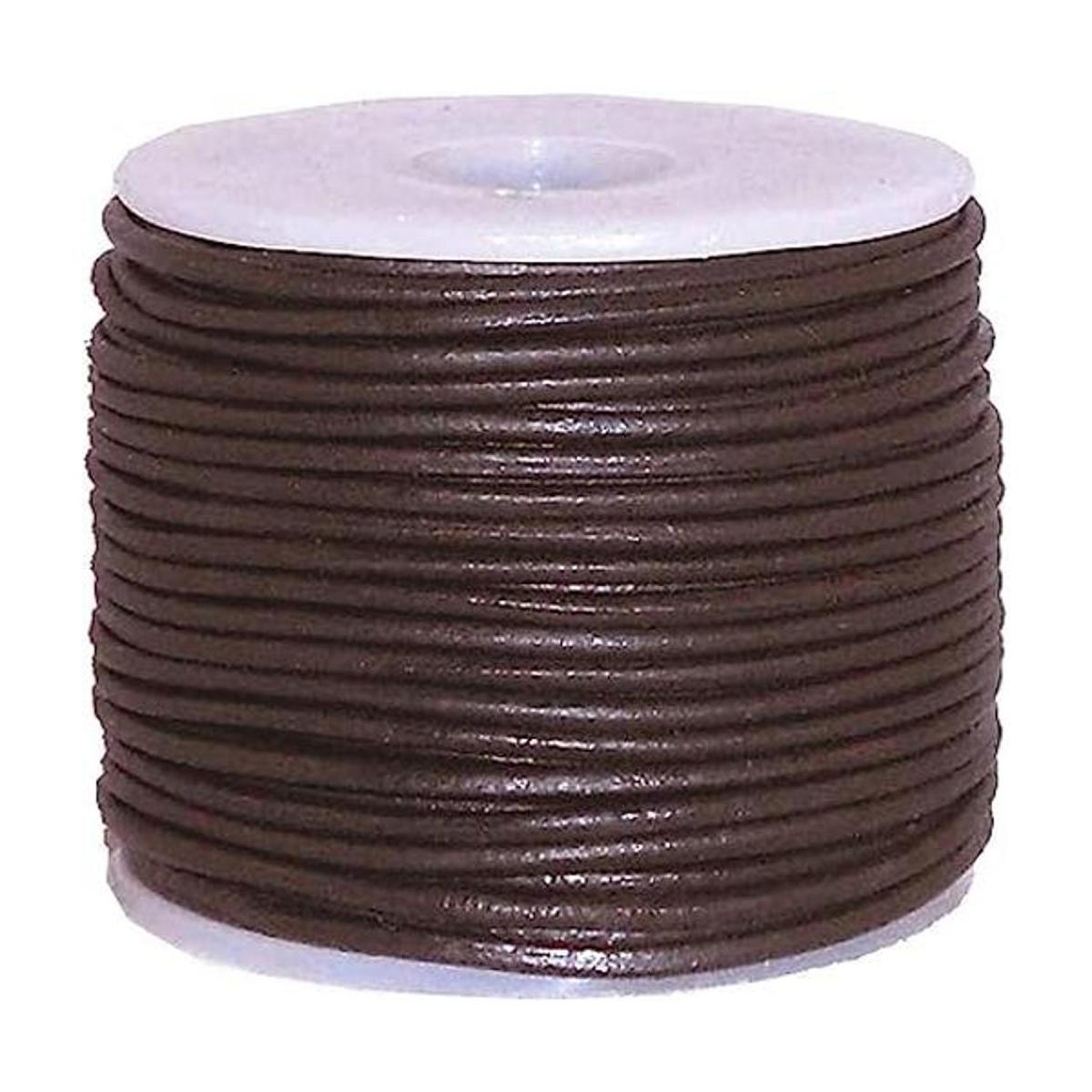 Cords Craft Cordón redondo de cuero genuino de 0.5