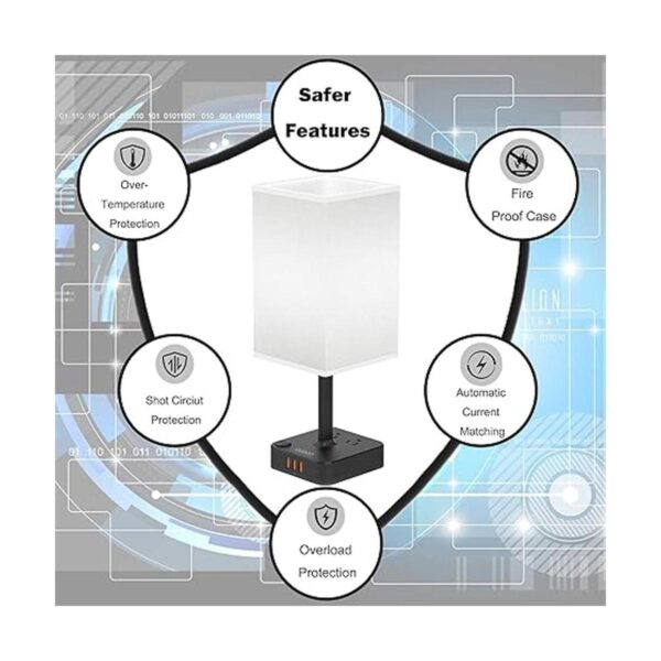 COZOO Lámpara de mesita de noche BluetoothWiFi RGB y USB_4