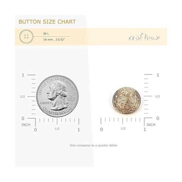 Craftisum Botones de costura de metal con relieve hueco_2