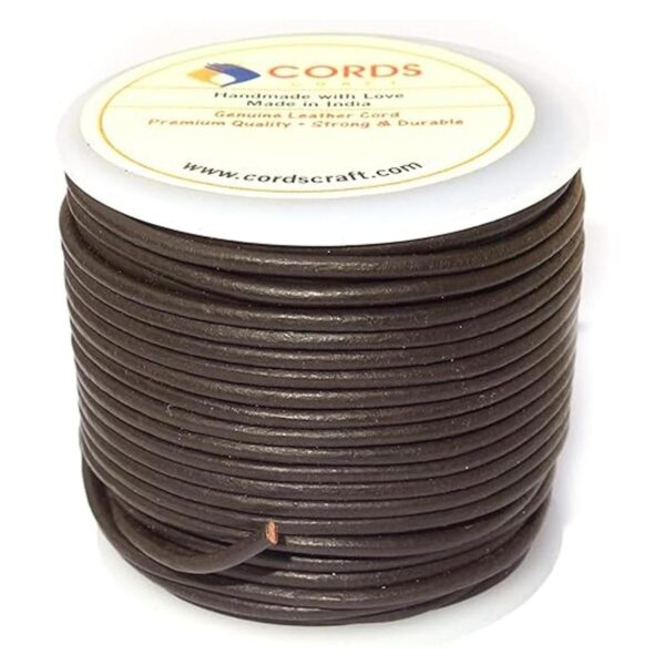 Cords Craft Cordón redondo de cuero genuino de 0.5_2