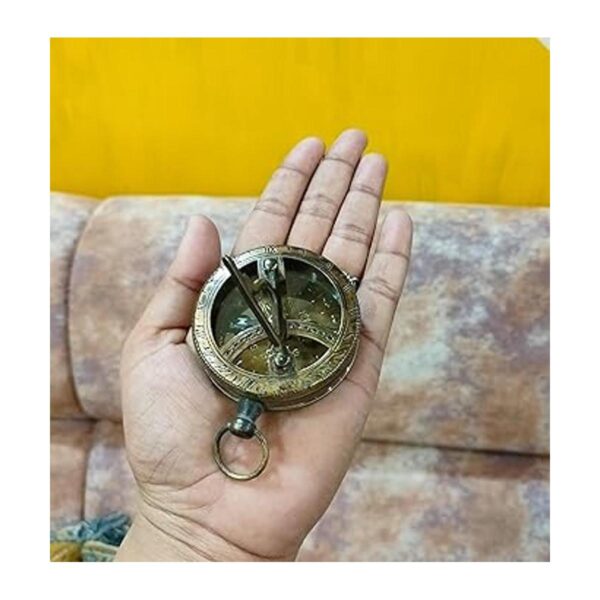 Brújula con esfera de sol de latón grabable con bolsillo