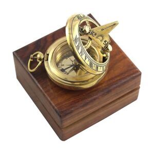 Brújula de reloj de sol marino con bolsillo sólido náutico_1