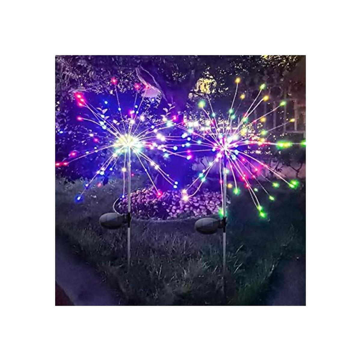 Paquete de 2 luces solares de fuegos artificiales luces