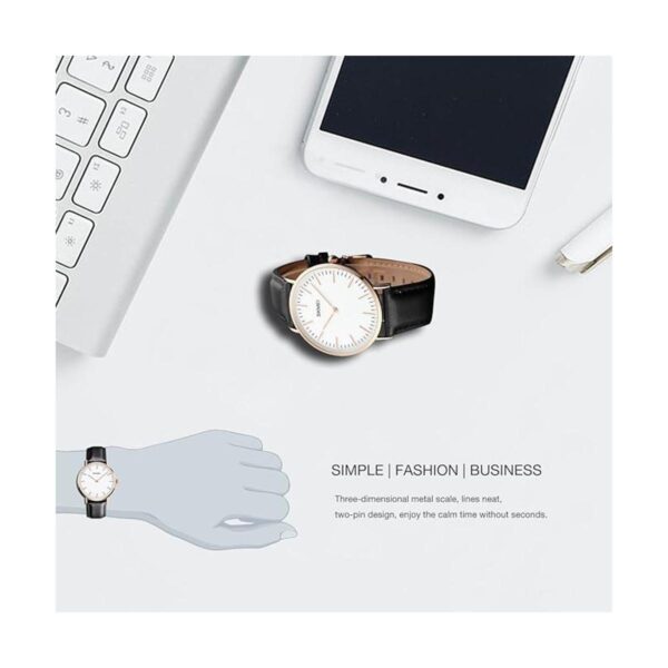 Reloj de pulsera de cuarzo para hombre con banda de cuero