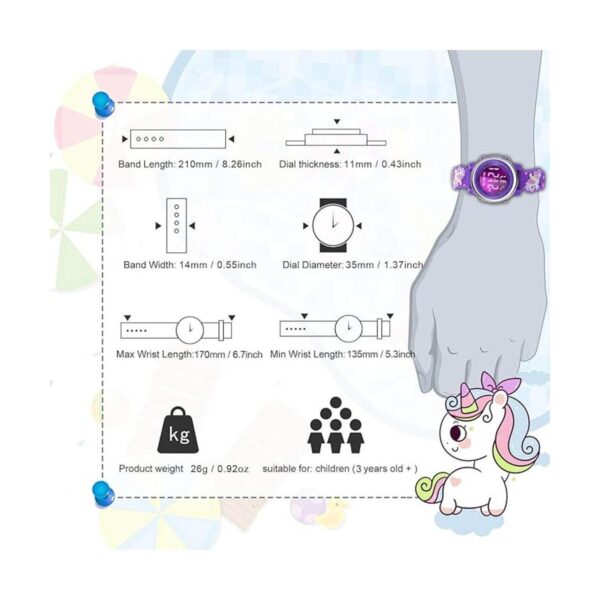 Girls Digital Watch Age 312 for Gifts 3D Cartoon