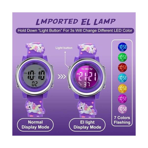 Girls Digital Watch Age 312 for Gifts 3D Cartoon
