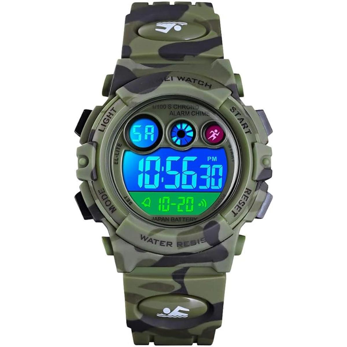 Reloj deportivo digital para niños y niñas resistente al