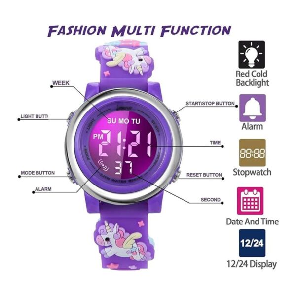 Girls Digital Watch Age 312 for Gifts 3D Cartoon
