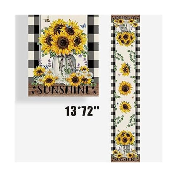 CMEGKE Camino de mesa de girasol camino de mesa floral de_6