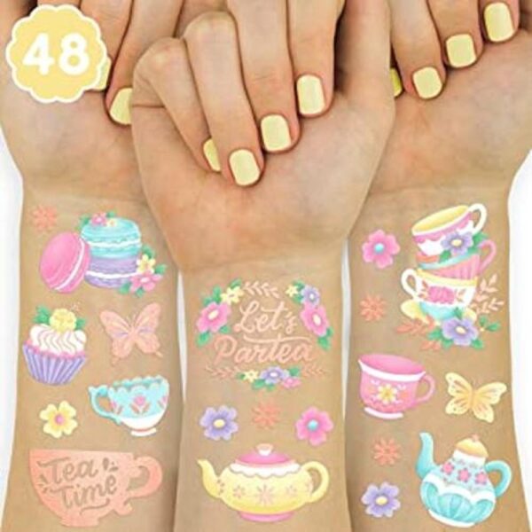 xo Fetti Tatuajes temporales de fiesta de té 48 estilos_1
